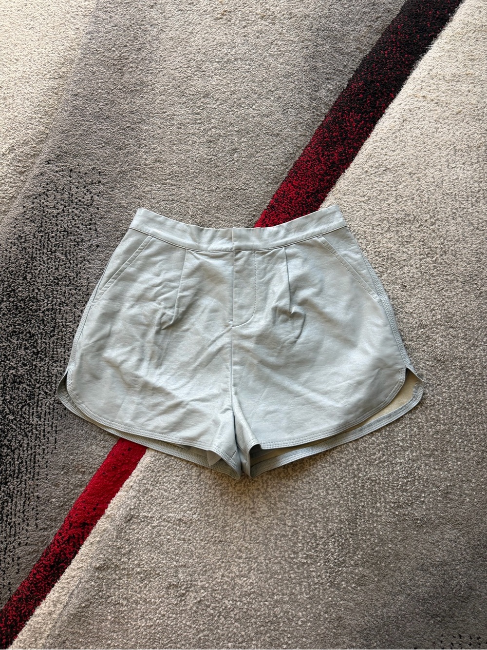 Grey Lab Shiny Vegan Leather High Waisted Shorts
